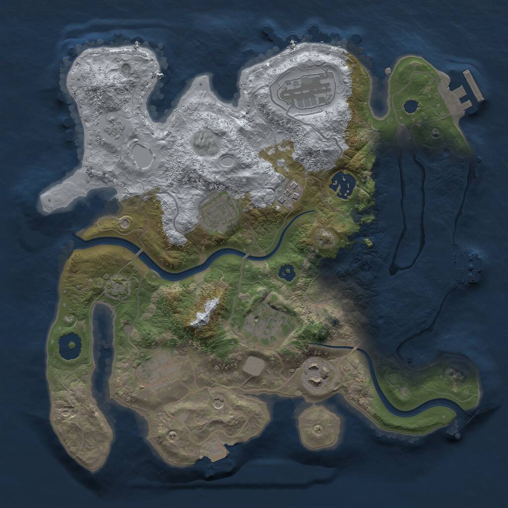 Rust Map: Procedural Map, Size: 3000, Seed: 306164791, 13 Monuments