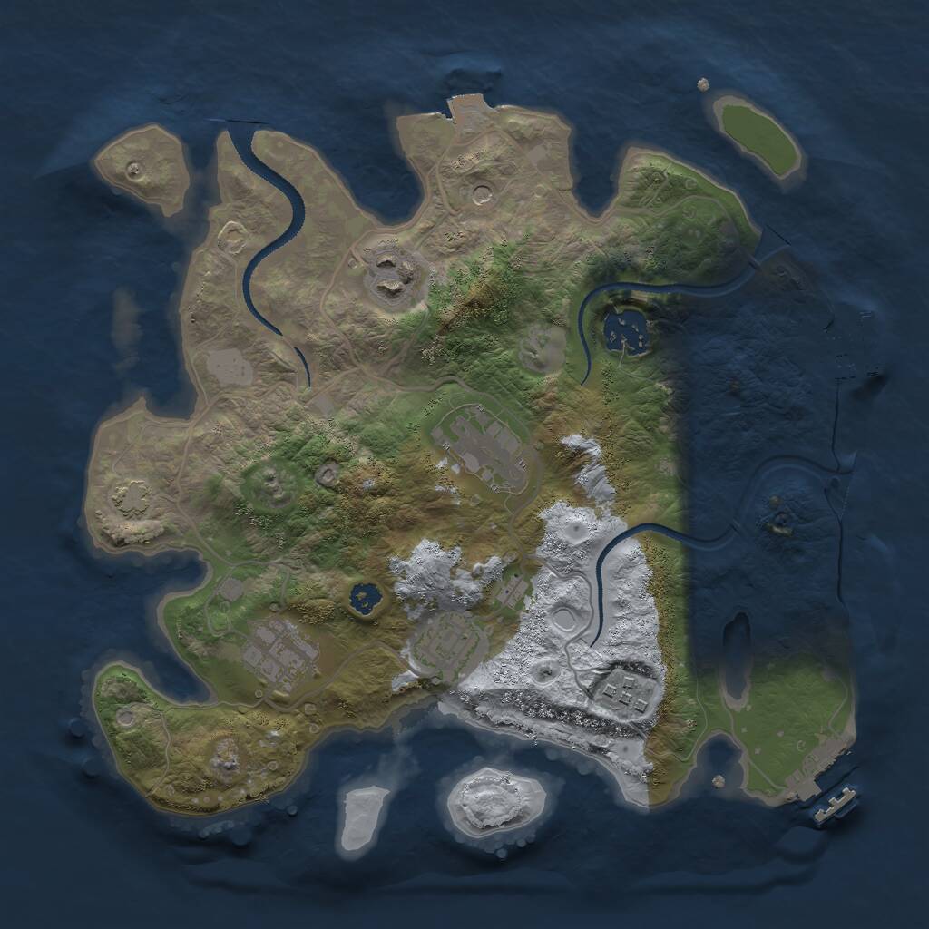 Rust Map: Procedural Map, Size: 3000, Seed: 571876138, 11 Monuments