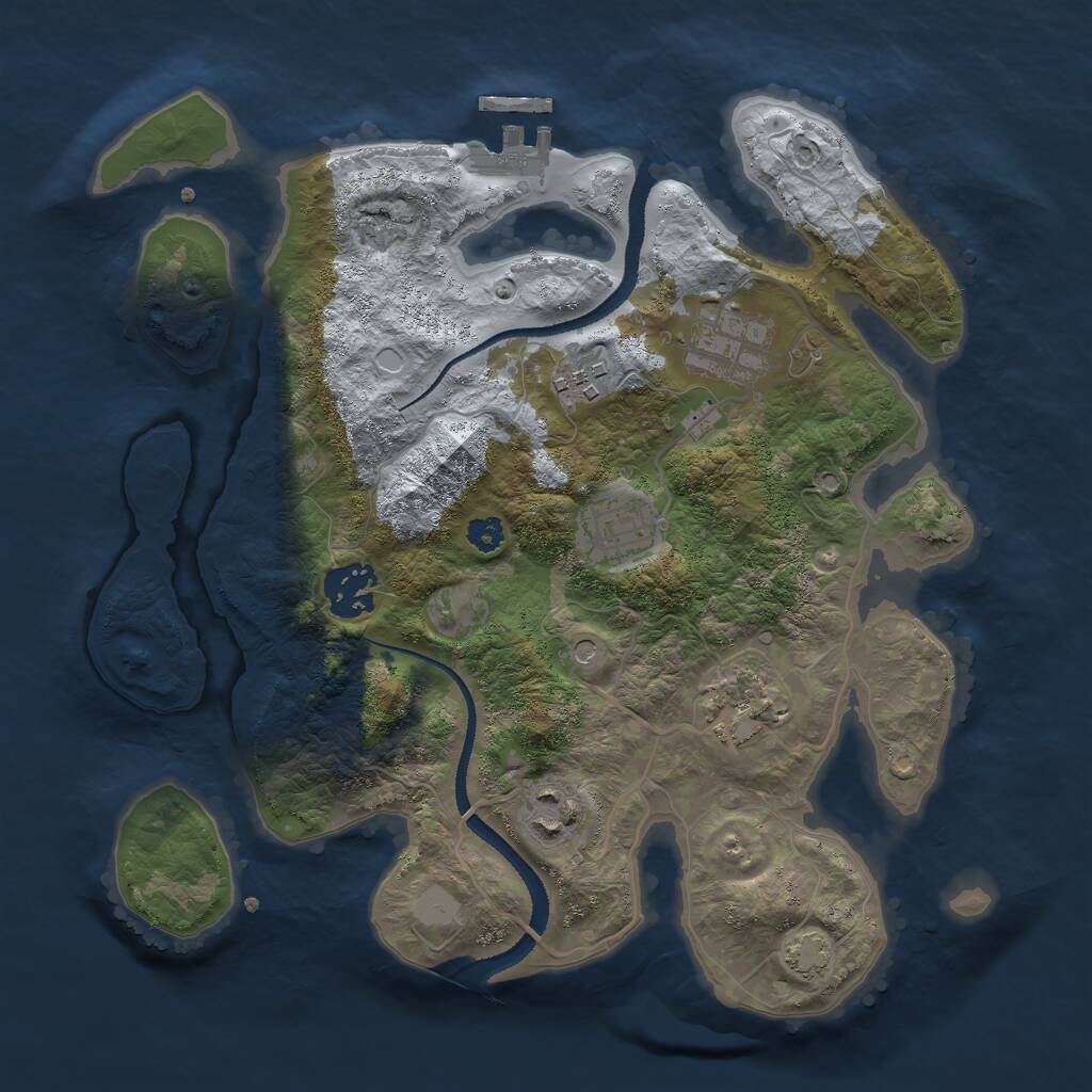 Rust Map: Procedural Map, Size: 3000, Seed: 470264023, 10 Monuments