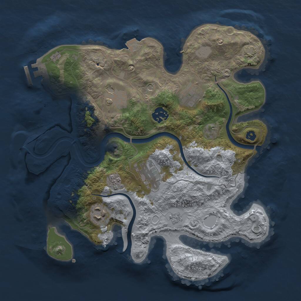 Rust Map: Procedural Map, Size: 3000, Seed: 27570, 11 Monuments