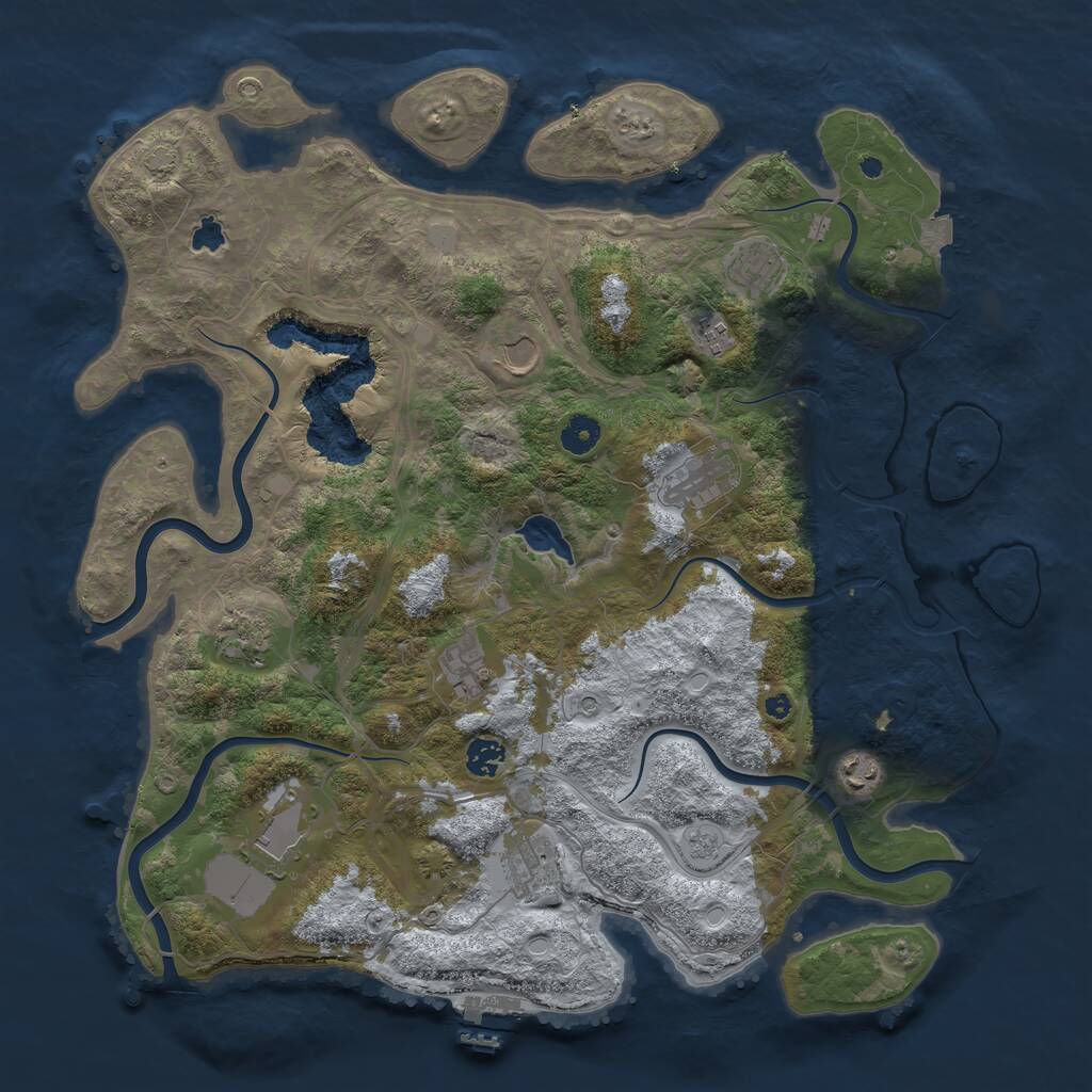 Rust Map: Procedural Map, Size: 4250, Seed: 2031153012, 15 Monuments