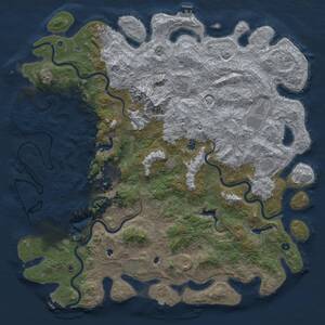 Thumbnail Rust Map: Procedural Map, Size: 6000, Seed: 736485737, 17 Monuments