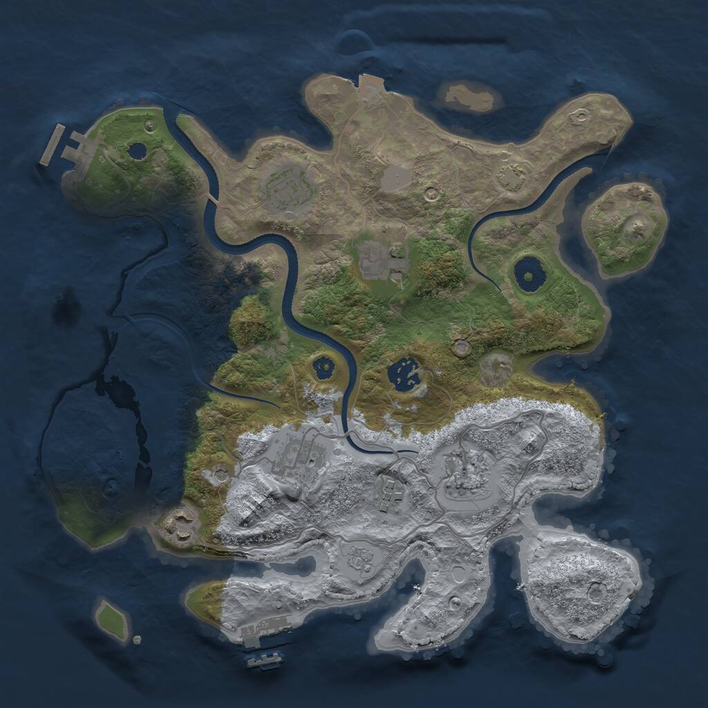 Rust Map: Procedural Map, Size: 3250, Seed: 1065270222, 13 Monuments