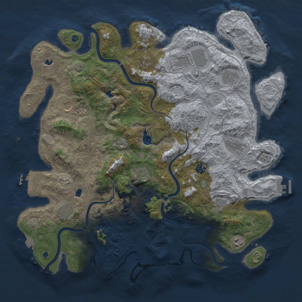 Rust Map: Procedural Map, Size: 4500, Seed: 15282333, 17 Monuments