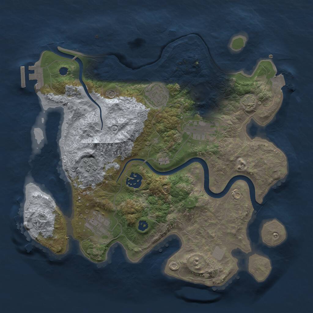 Rust Map: Procedural Map, Size: 3000, Seed: 362445575, 9 Monuments