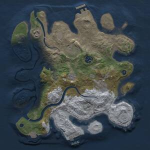 Thumbnail Rust Map: Procedural Map, Size: 3000, Seed: 384726, 11 Monuments