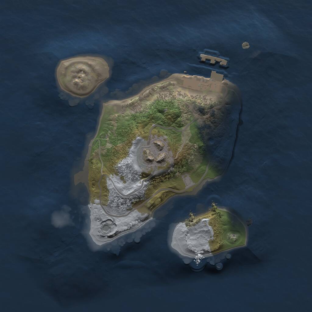 Rust Map: Procedural Map, Size: 1750, Seed: 1644053503, 3 Monuments