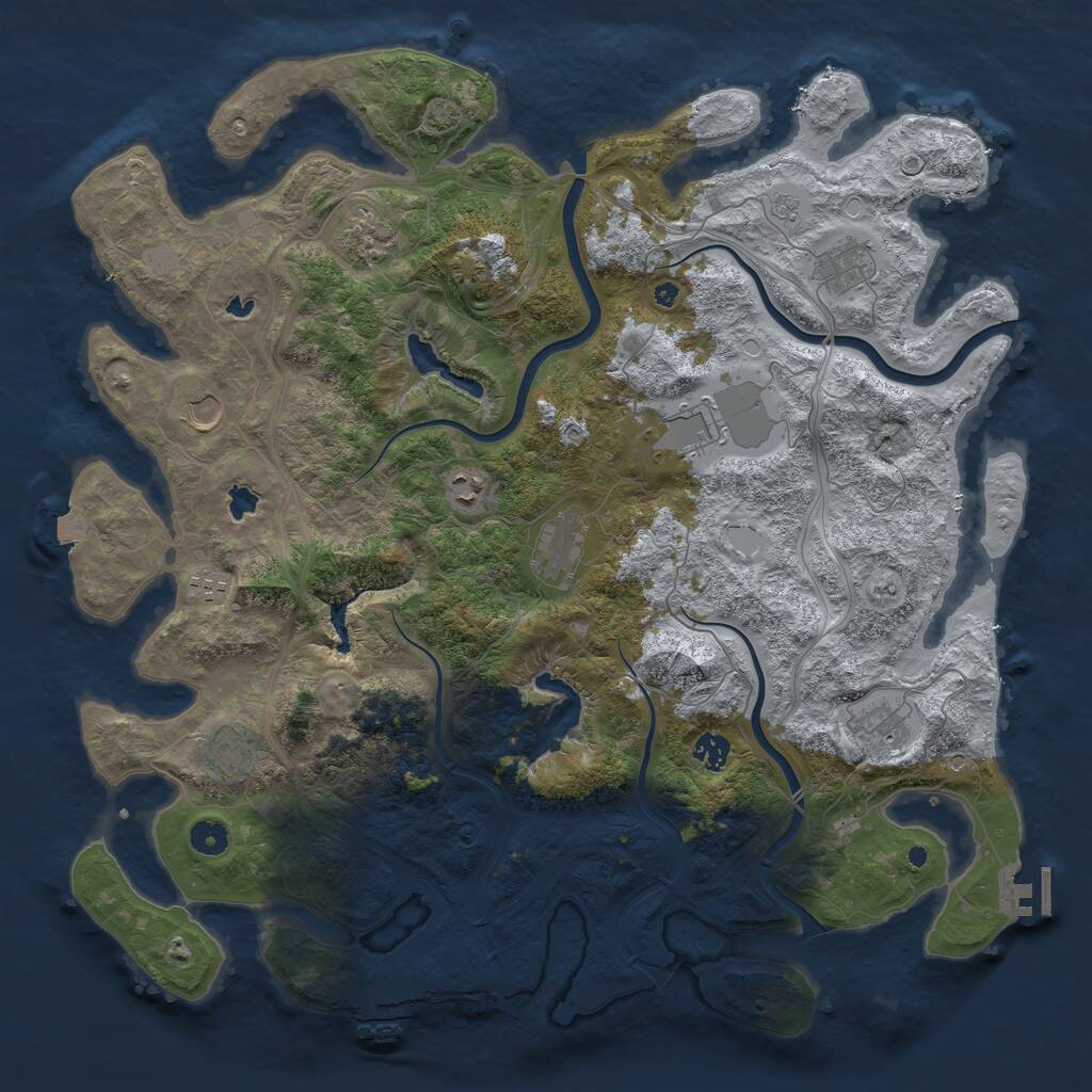 Rust Map: Procedural Map, Size: 4500, Seed: 34563452, 16 Monuments