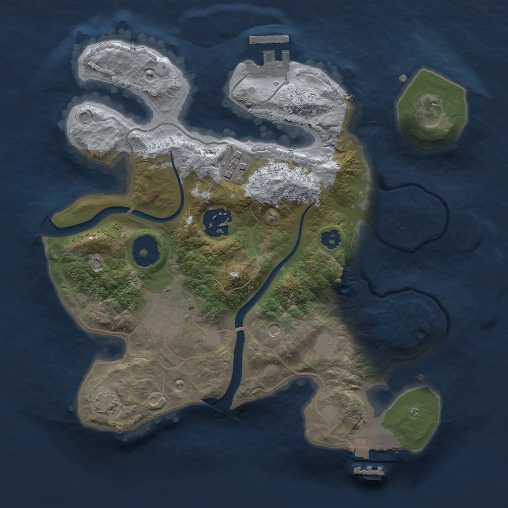Rust Map: Procedural Map, Size: 2600, Seed: 215447, 8 Monuments