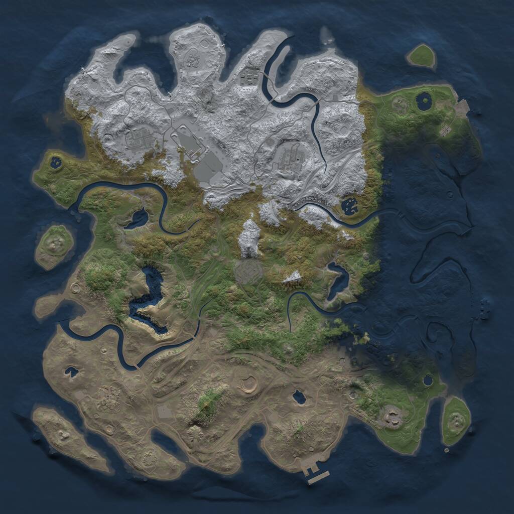 Rust Map: Procedural Map, Size: 4500, Seed: 78630975, 16 Monuments