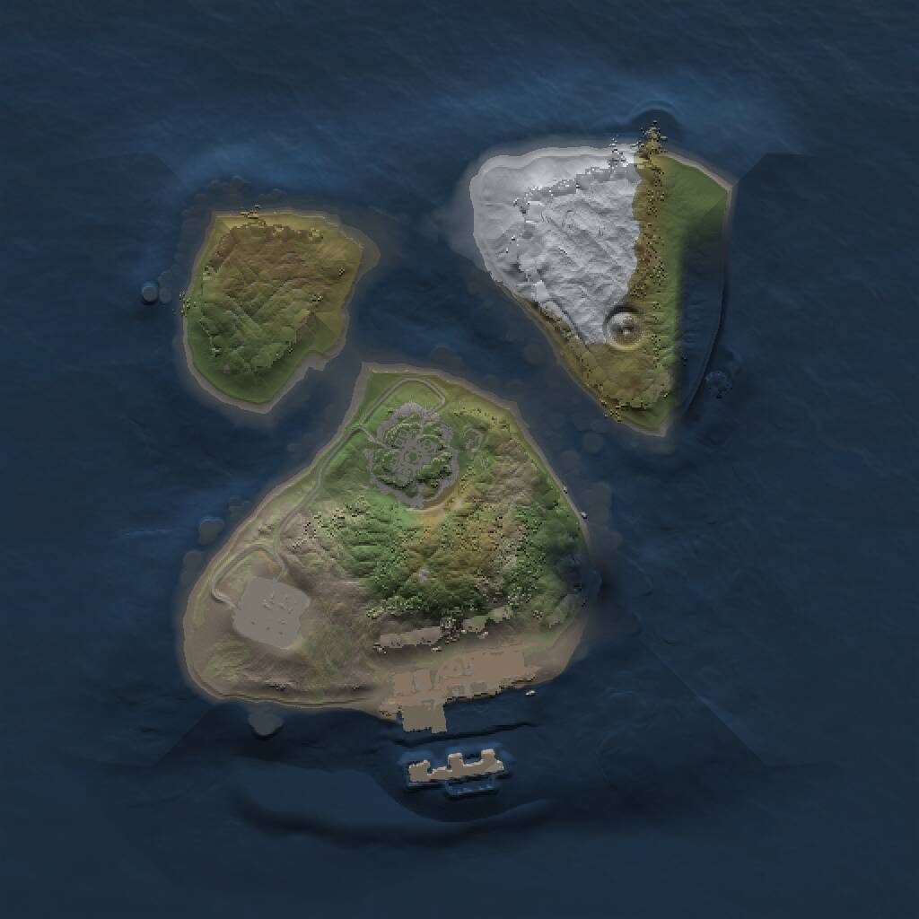 Rust Map: Procedural Map, Size: 1500, Seed: 2020174351, 3 Monuments