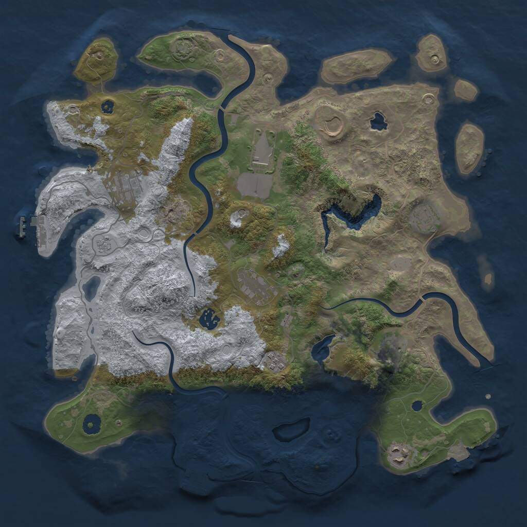 Rust Map: Procedural Map, Size: 4000, Seed: 1497, 15 Monuments