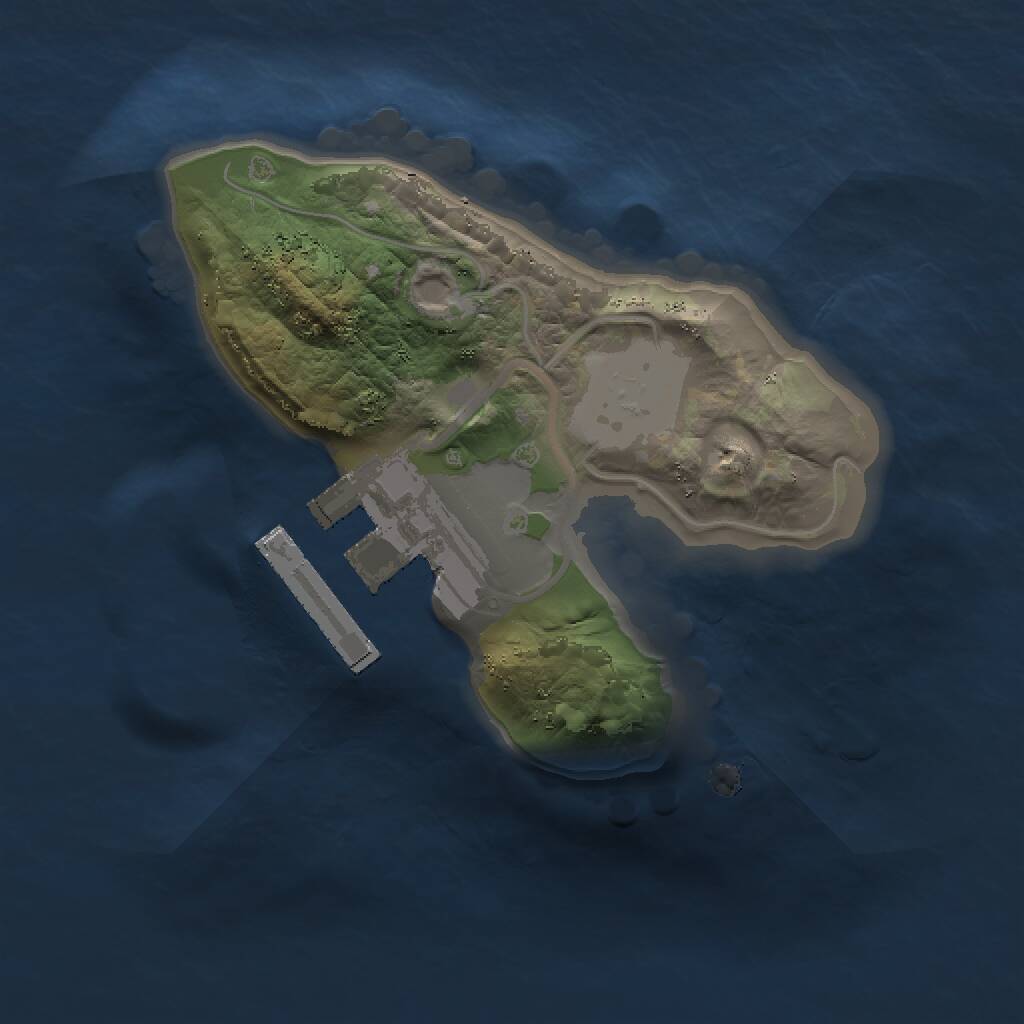 Rust Map: Procedural Map, Size: 1250, Seed: 1935765678, 2 Monuments