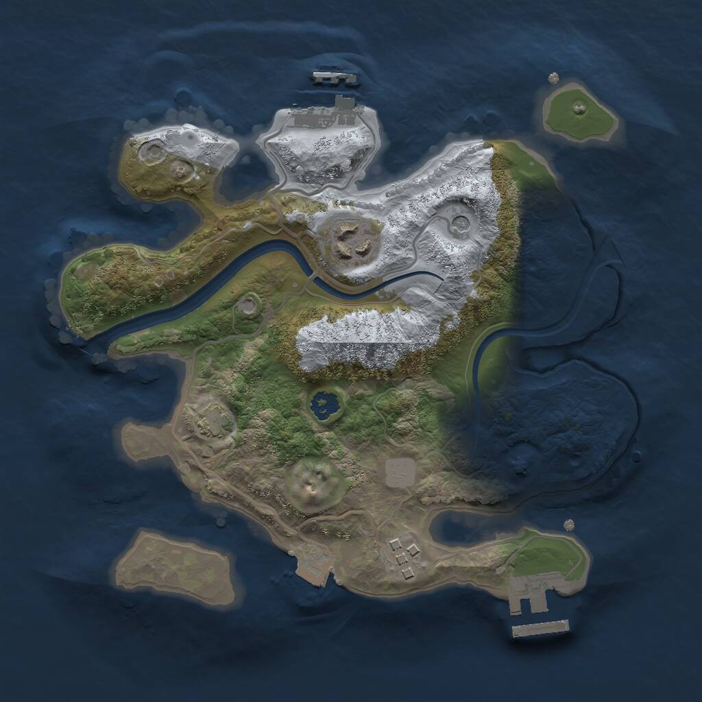 Rust Map: Procedural Map, Size: 2500, Seed: 512341, 7 Monuments