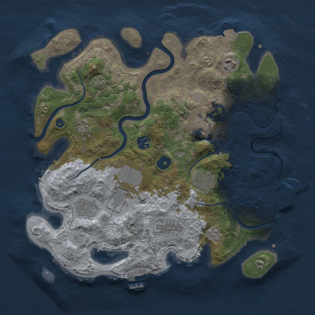 Rust Map: Procedural Map, Size: 3500, Seed: 20540, 15 Monuments
