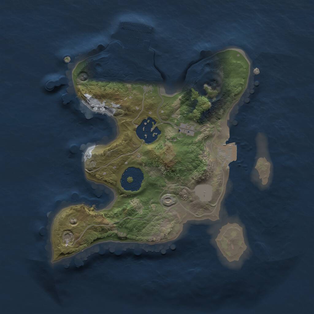 Rust Map: Procedural Map, Size: 2000, Seed: 5325663, 3 Monuments