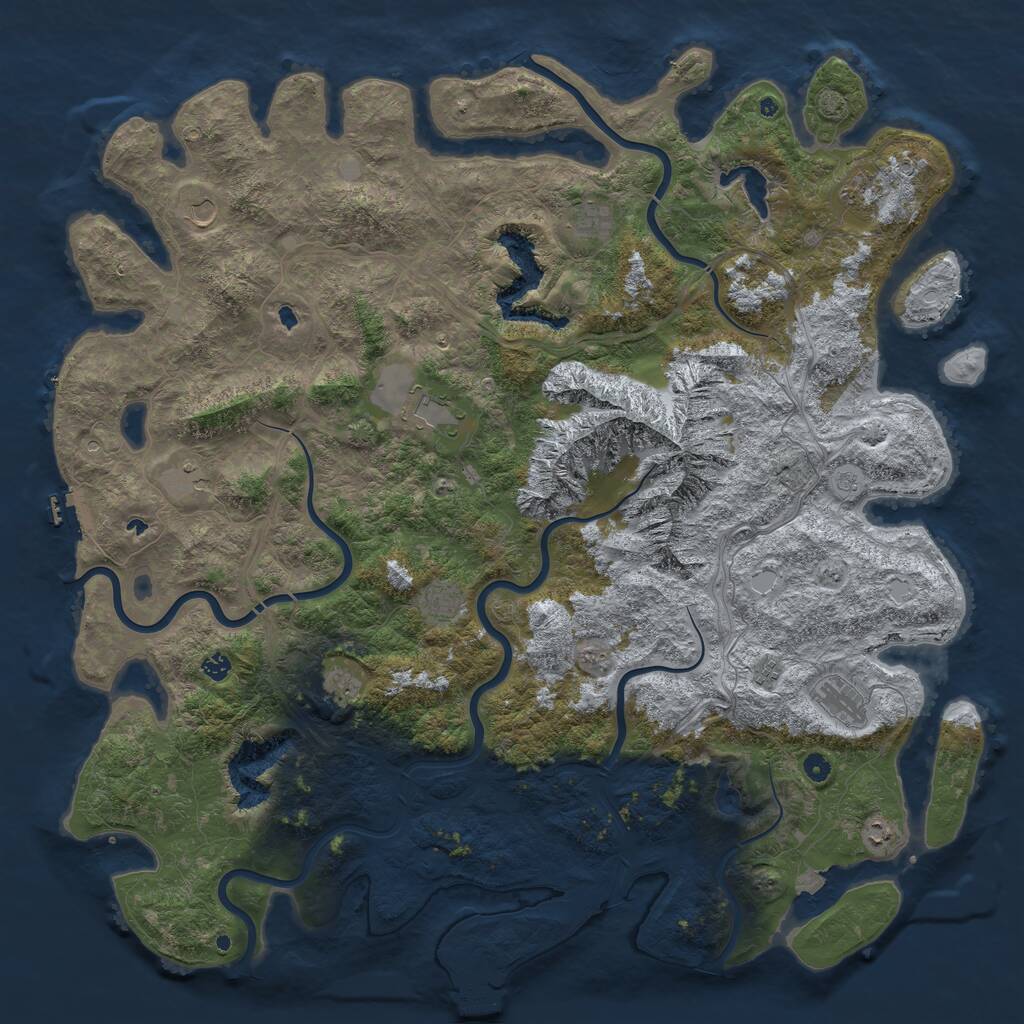 Rust Map: Procedural Map, Size: 5600, Seed: 930832796, 17 Monuments