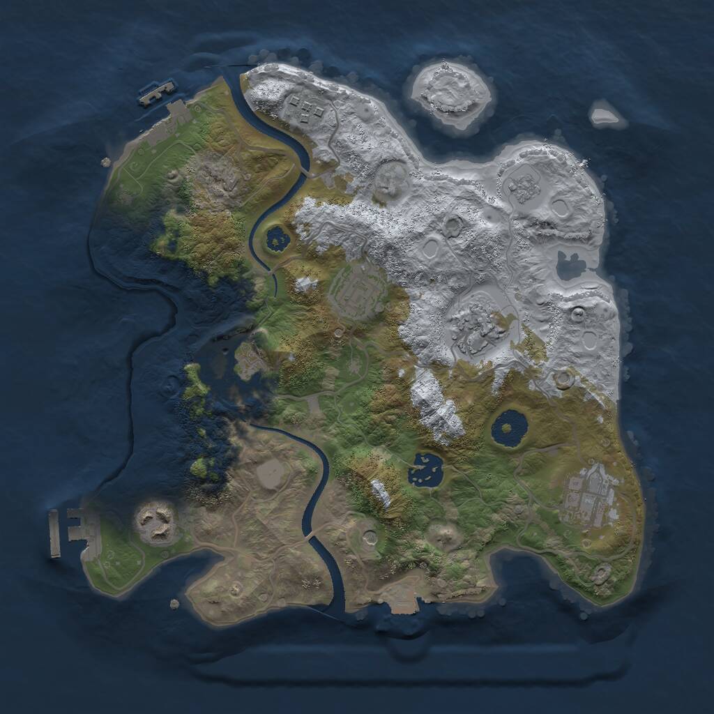 Rust Map: Procedural Map, Size: 3000, Seed: 1000087503, 12 Monuments
