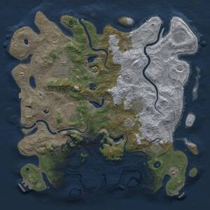 Thumbnail Rust Map: Procedural Map, Size: 4500, Seed: 280893116, 16 Monuments