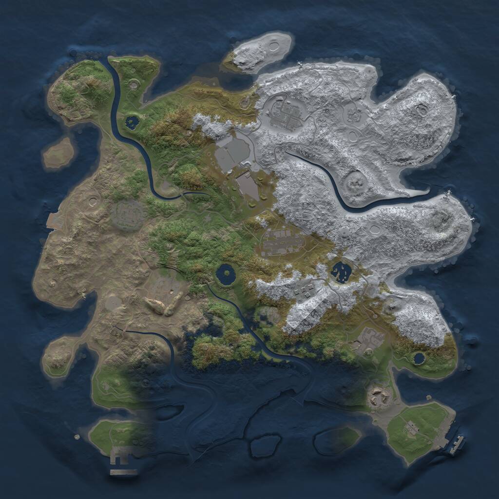 Rust Map: Procedural Map, Size: 3750, Seed: 1823020398, 15 Monuments