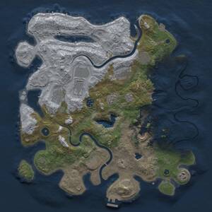 Thumbnail Rust Map: Procedural Map, Size: 4000, Seed: 54671, 14 Monuments