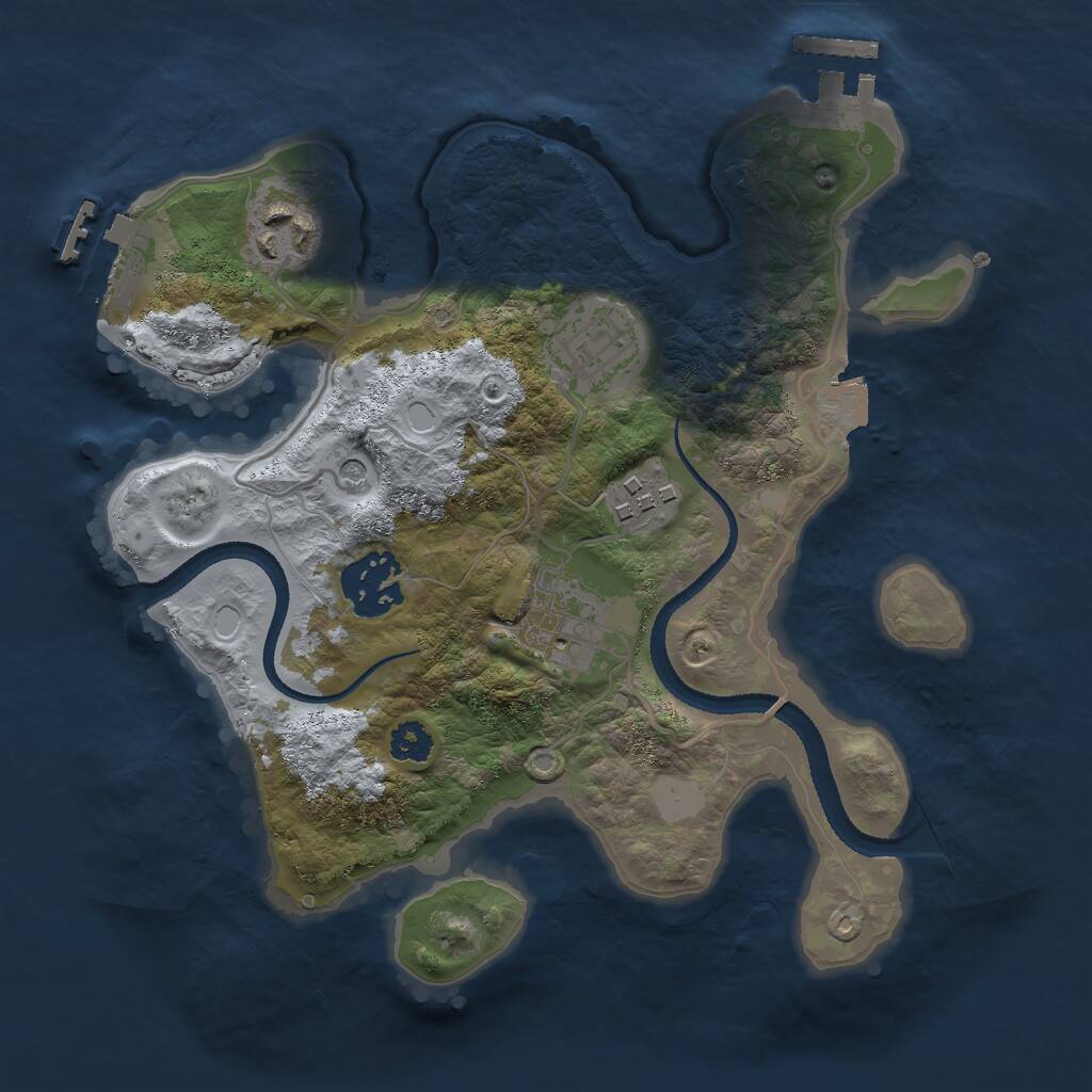 Rust Map: Procedural Map, Size: 2600, Seed: 51481973, 9 Monuments