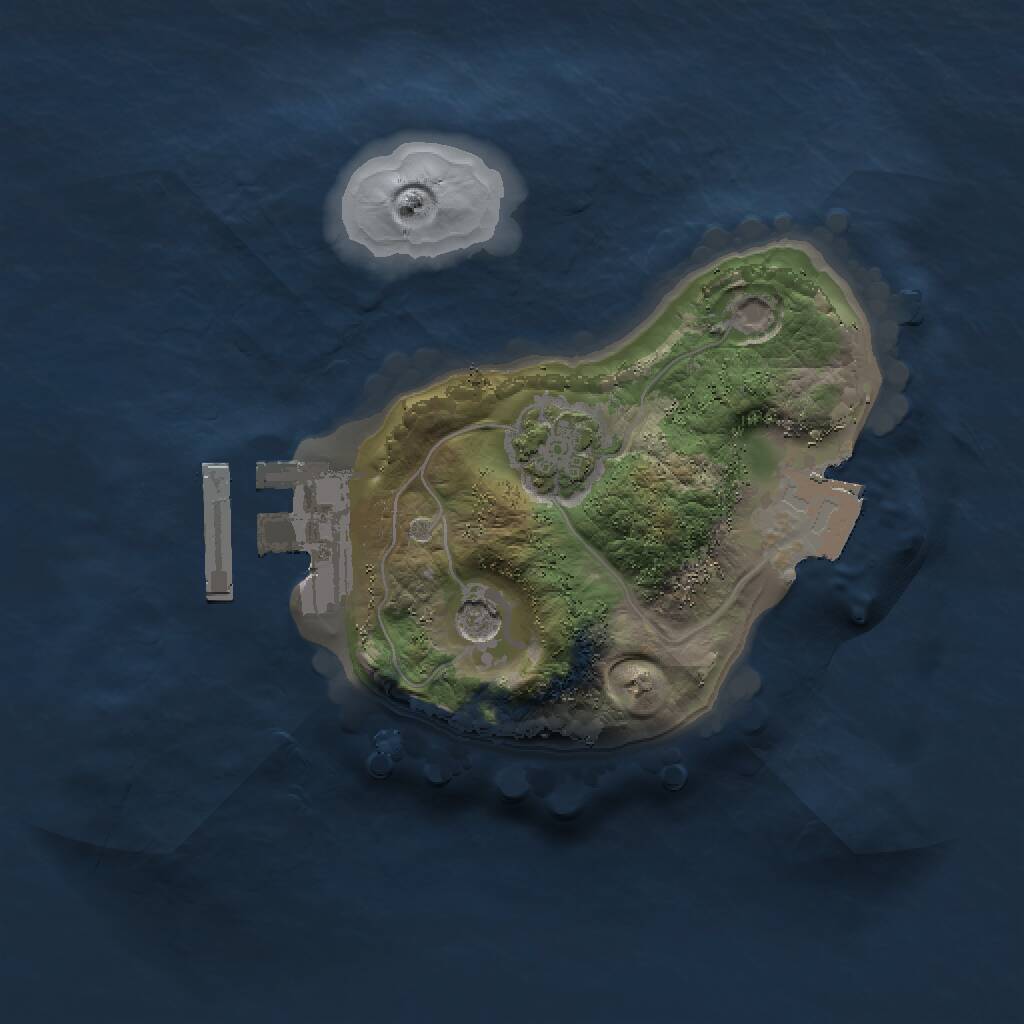 Rust Map: Procedural Map, Size: 1500, Seed: 1051895128, 4 Monuments