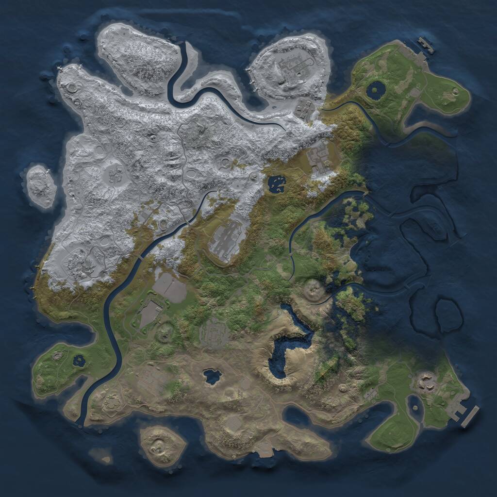 Rust Map: Procedural Map, Size: 4000, Seed: 293730119, 16 Monuments
