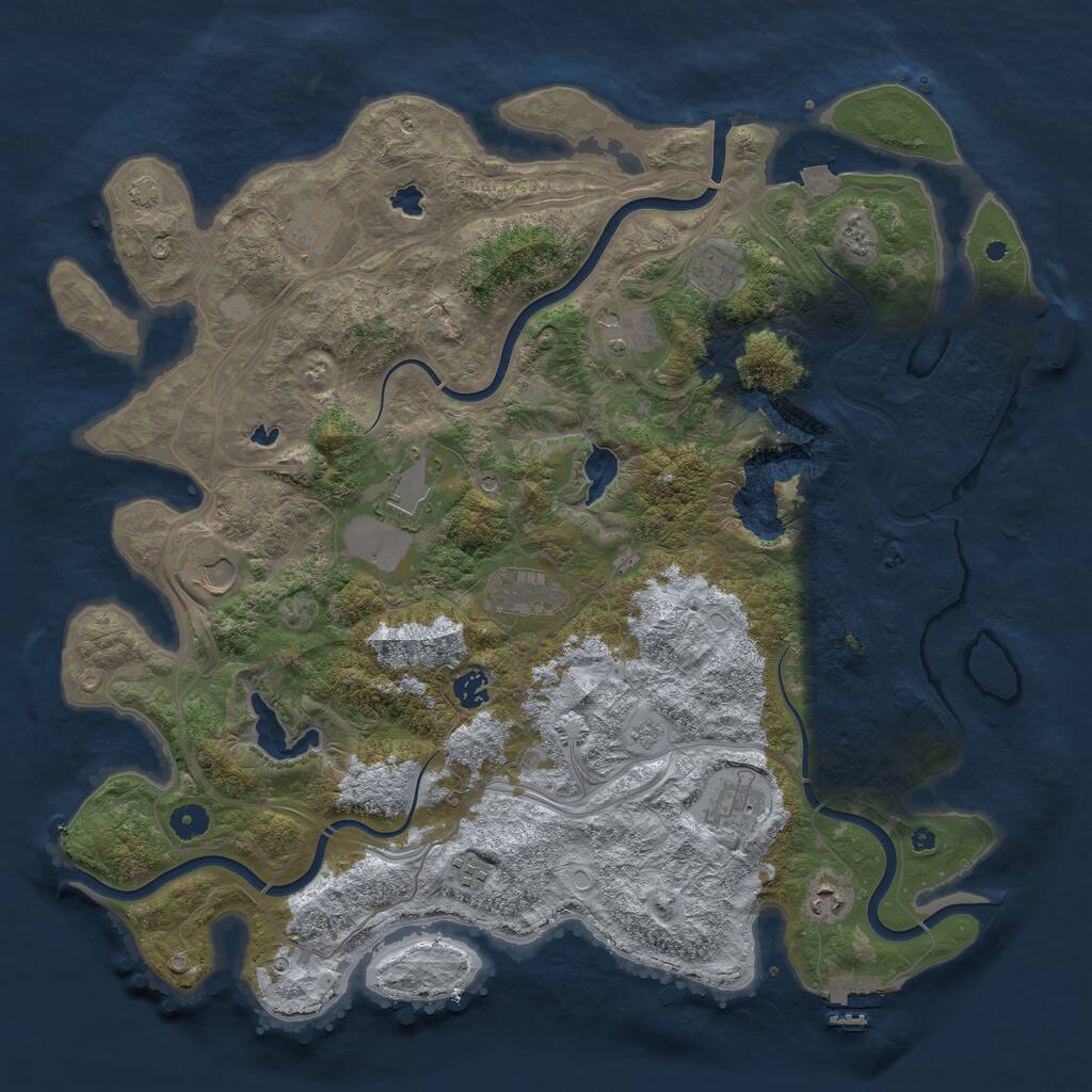 Rust Map: Procedural Map, Size: 4500, Seed: 386862702, 16 Monuments