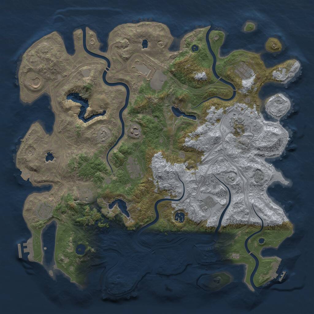 Rust Map: Procedural Map, Size: 4500, Seed: 937933620, 17 Monuments