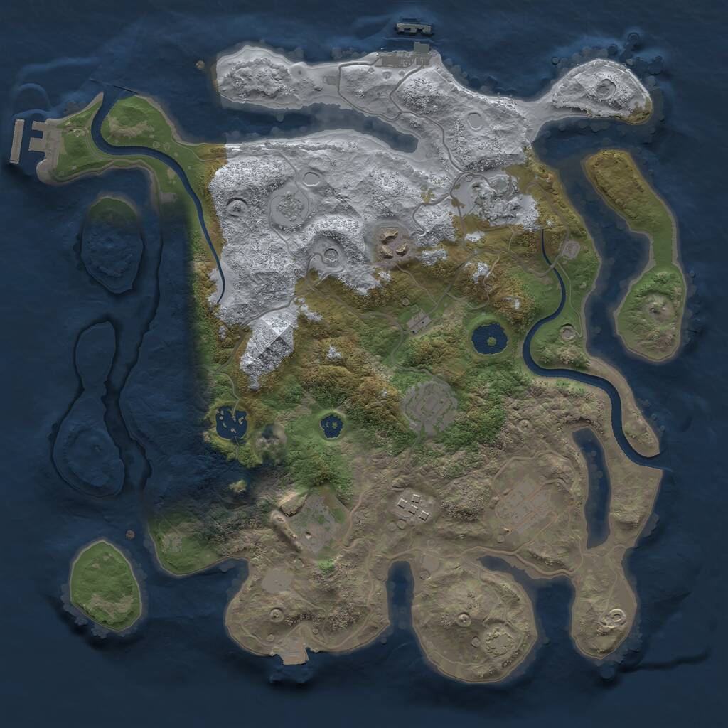 Rust Map: Procedural Map, Size: 3300, Seed: 470264023, 13 Monuments