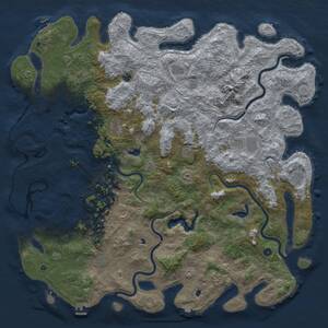 Thumbnail Rust Map: Procedural Map, Size: 6000, Seed: 55676271, 17 Monuments