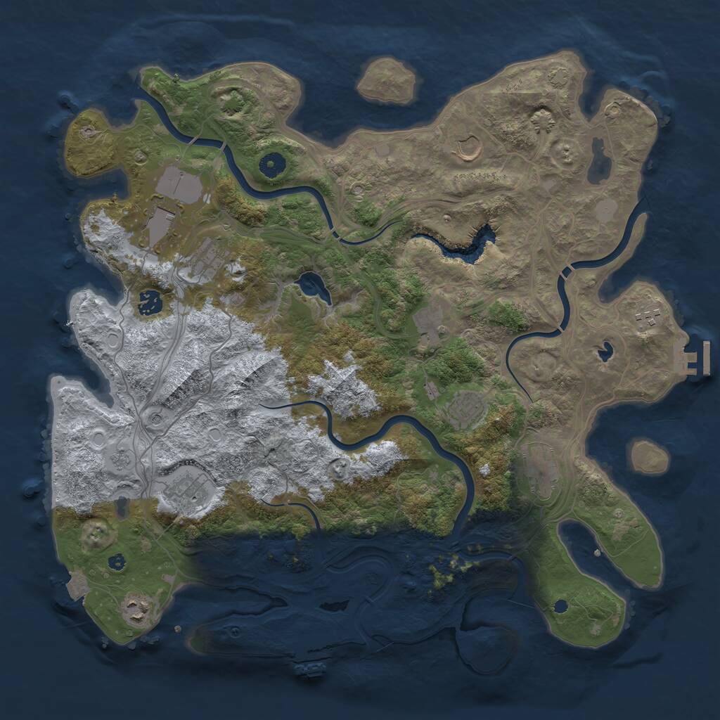 Rust Map: Procedural Map, Size: 4250, Seed: 1038402673, 16 Monuments