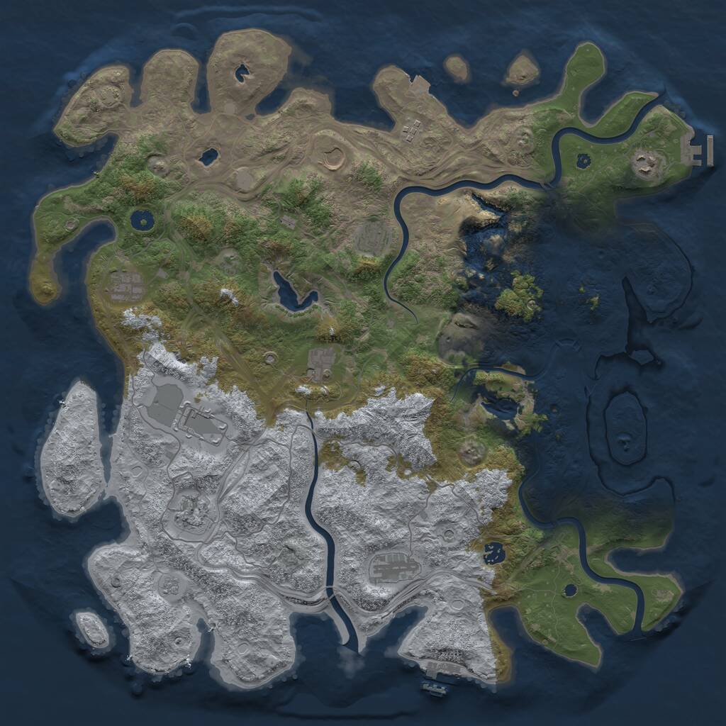 Rust Map: Procedural Map, Size: 4800, Seed: 452413478, 17 Monuments