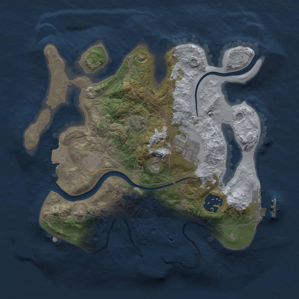 Rust Map: Procedural Map, Size: 2500, Seed: 510633204, 7 Monuments