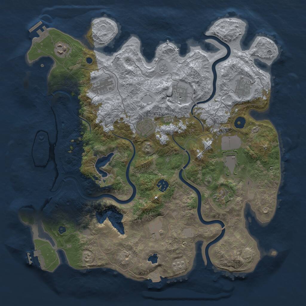 Rust Map: Procedural Map, Size: 4000, Seed: 1367085, 16 Monuments