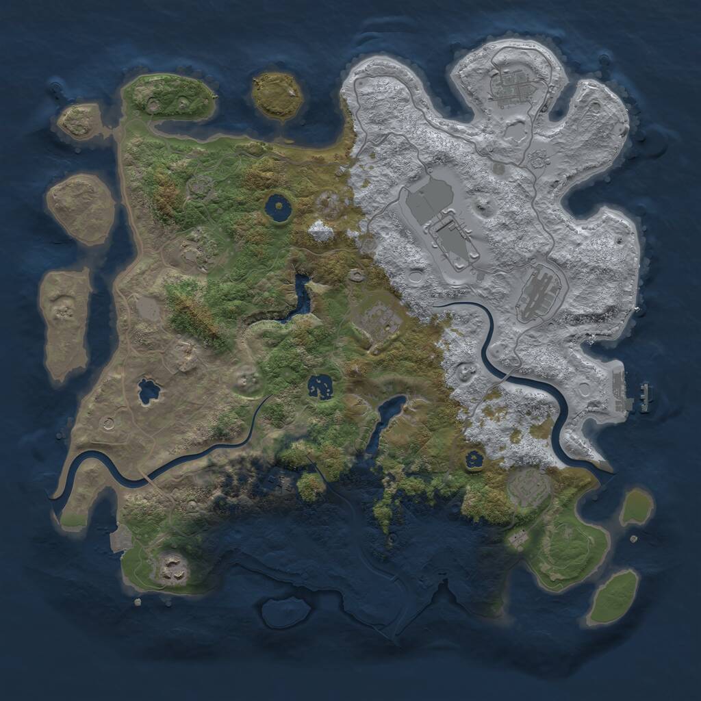 Rust Map: Procedural Map, Size: 4000, Seed: 91182580, 14 Monuments