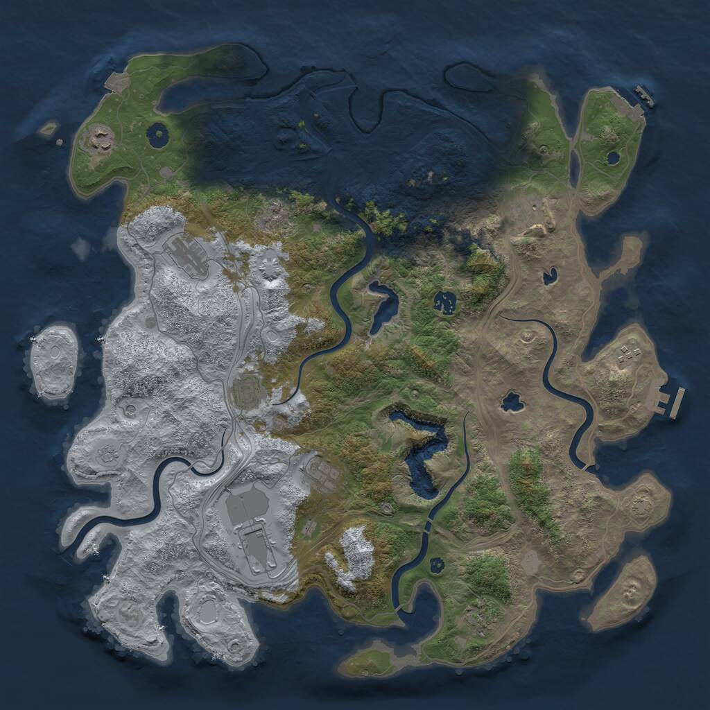 Rust Map: Procedural Map, Size: 4500, Seed: 696241093, 15 Monuments