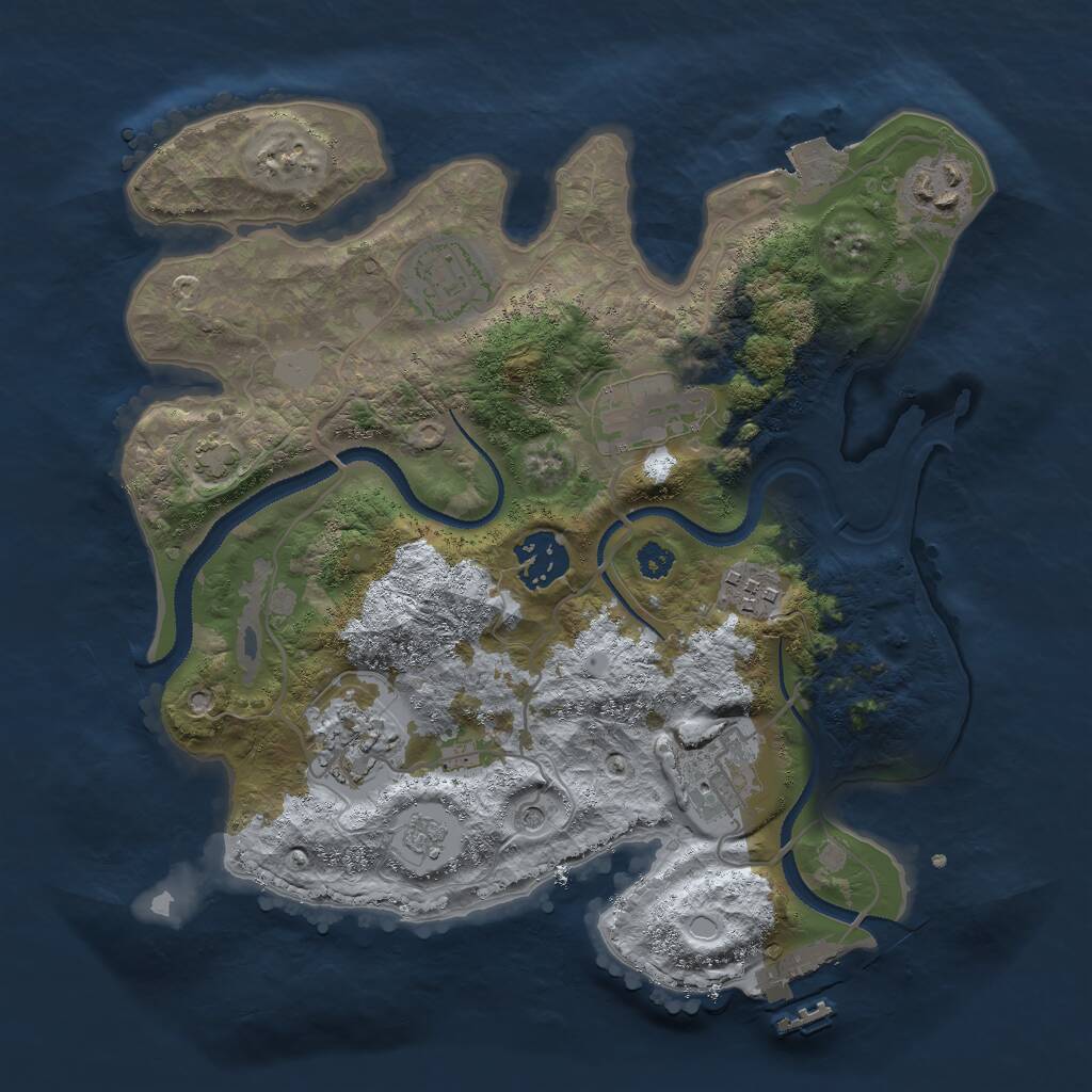 Rust Map: Procedural Map, Size: 3000, Seed: 659940135, 12 Monuments
