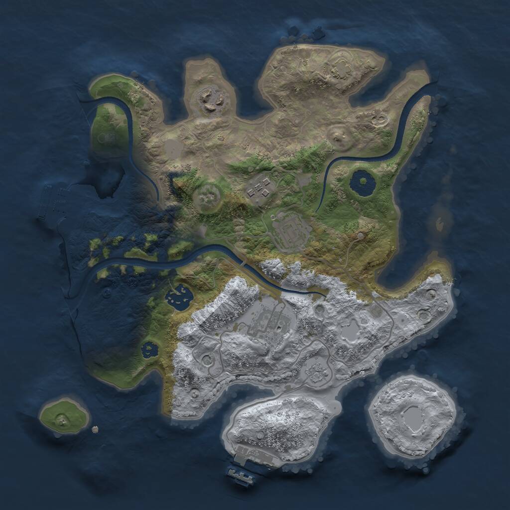 Rust Map: Procedural Map, Size: 3000, Seed: 87546, 11 Monuments