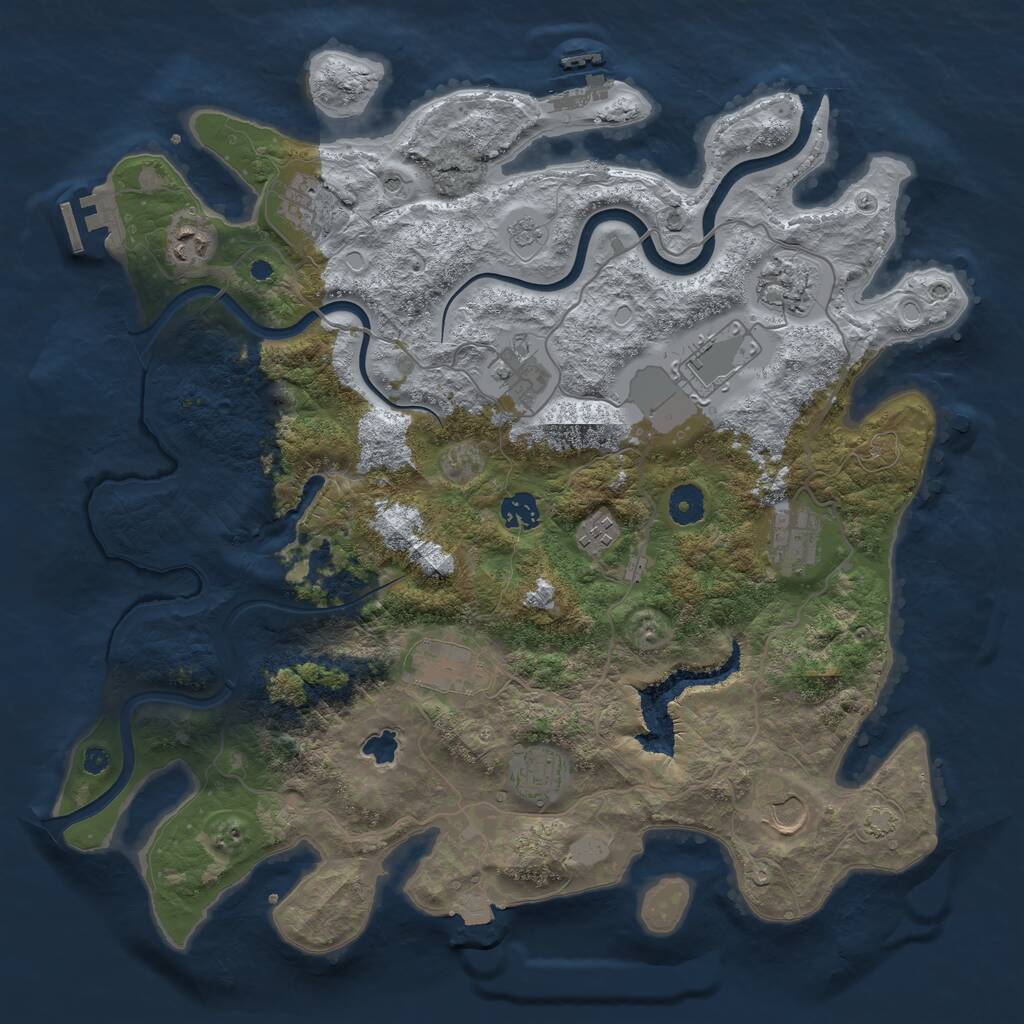 Rust Map: Procedural Map, Size: 4000, Seed: 1756, 17 Monuments