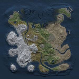 Thumbnail Rust Map: Procedural Map, Size: 3000, Seed: 10111988, 11 Monuments