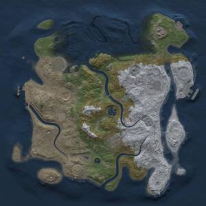 Thumbnail Rust Map: Procedural Map, Size: 3500, Seed: 67854, 13 Monuments
