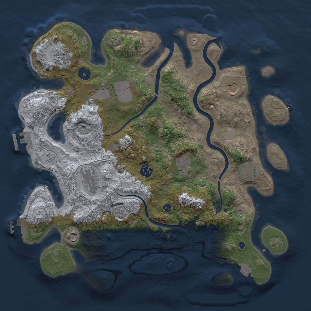 Rust Map: Procedural Map, Size: 3750, Seed: 1847362, 15 Monuments