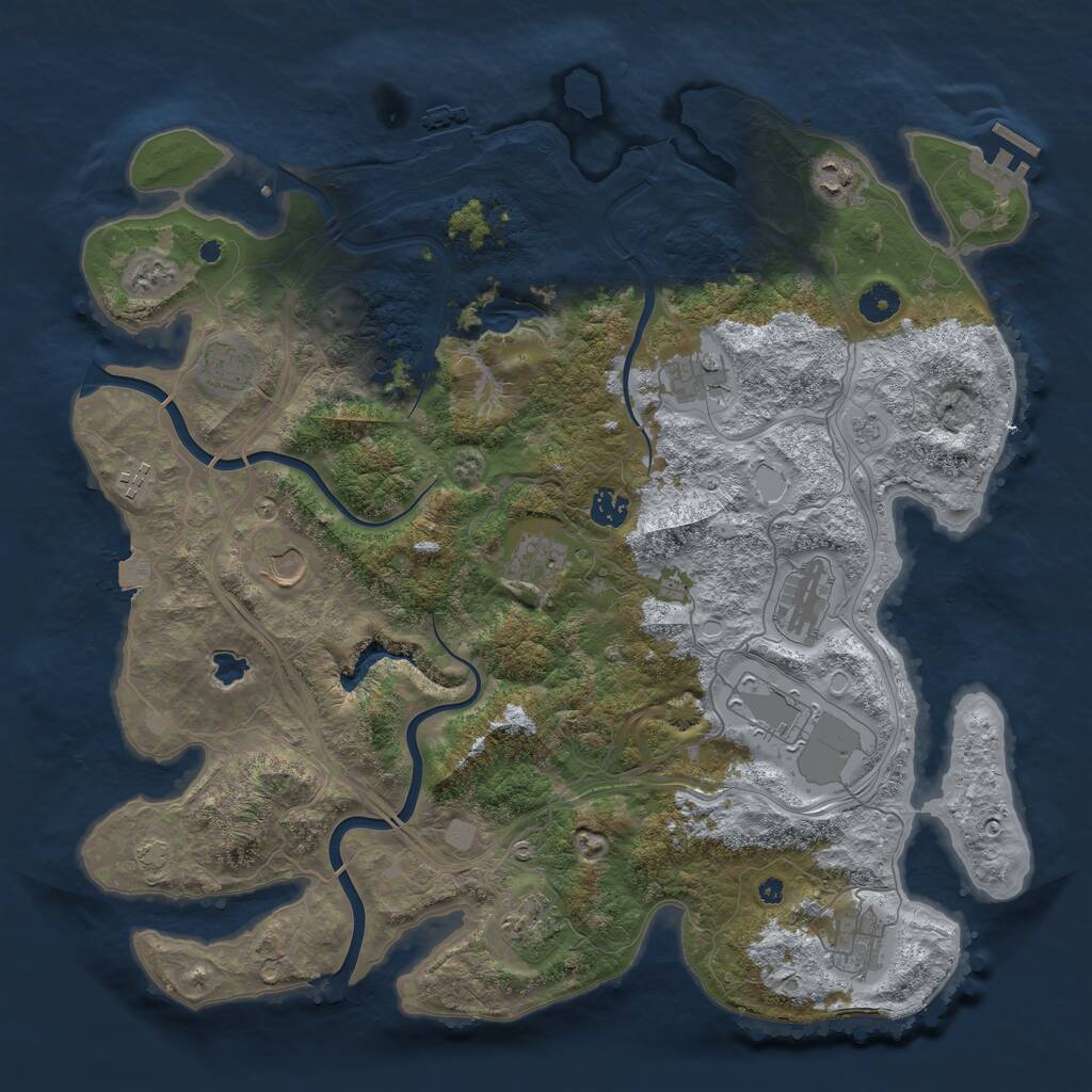 Rust Map: Procedural Map, Size: 4250, Seed: 1475360684, 17 Monuments