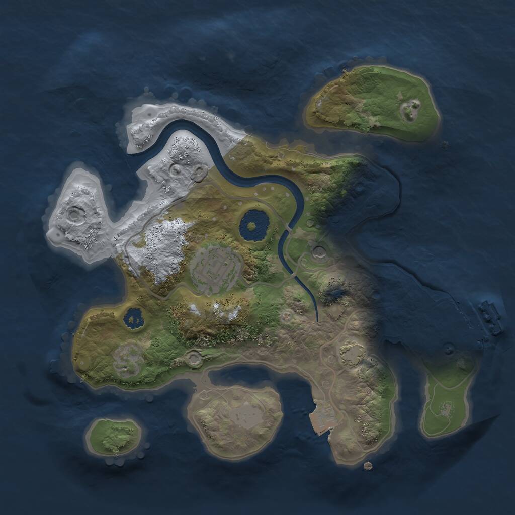 Rust Map: Procedural Map, Size: 2500, Seed: 1192296, 5 Monuments