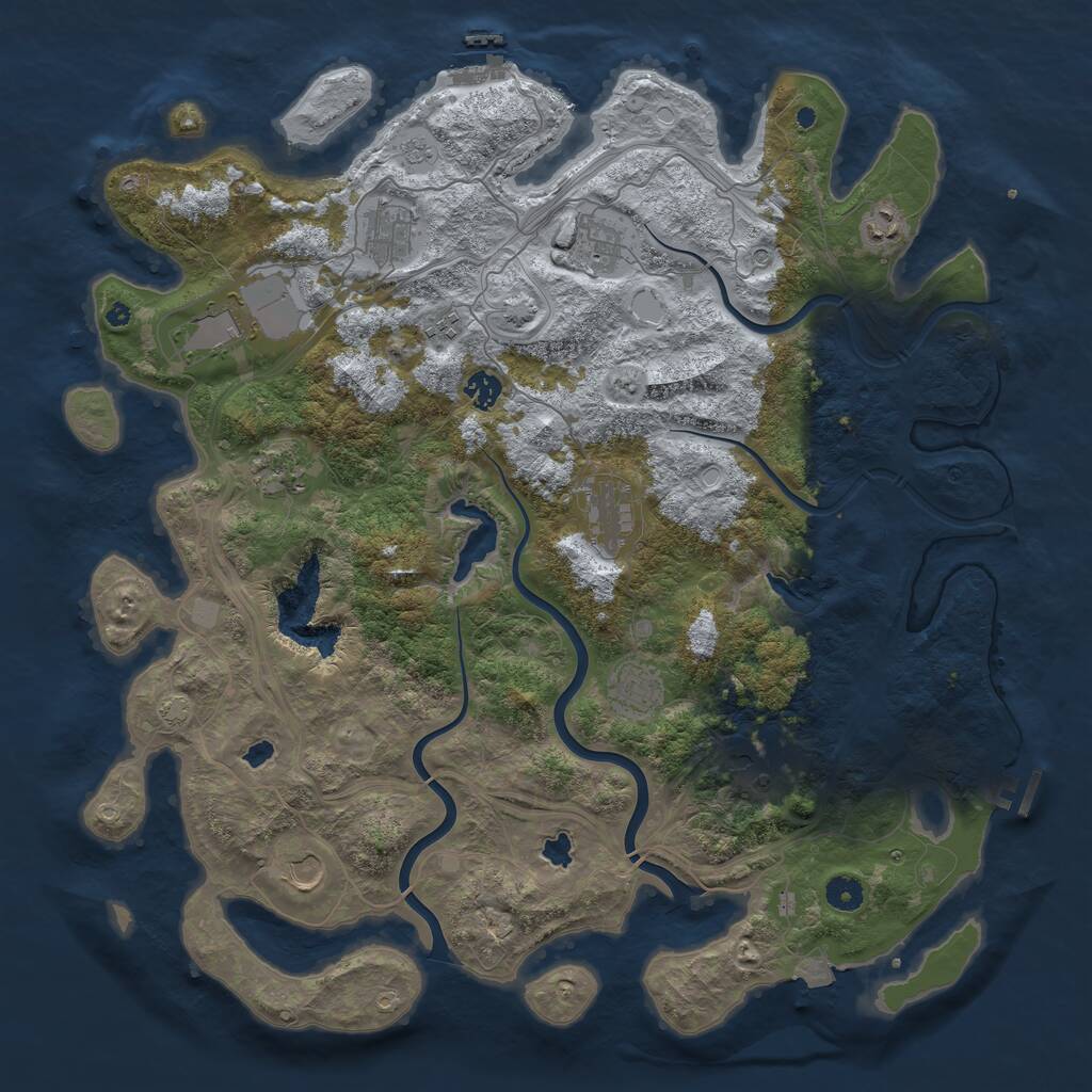 Rust Map: Procedural Map, Size: 4500, Seed: 3123123, 17 Monuments