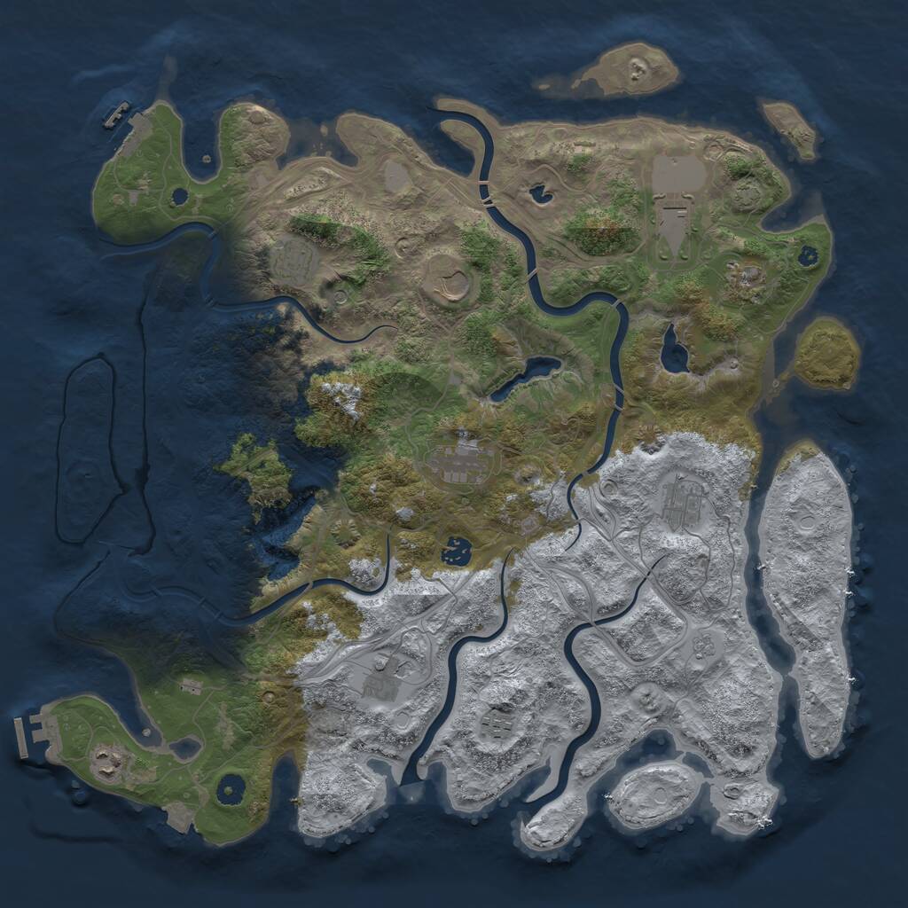 Rust Map: Procedural Map, Size: 4500, Seed: 422026, 16 Monuments