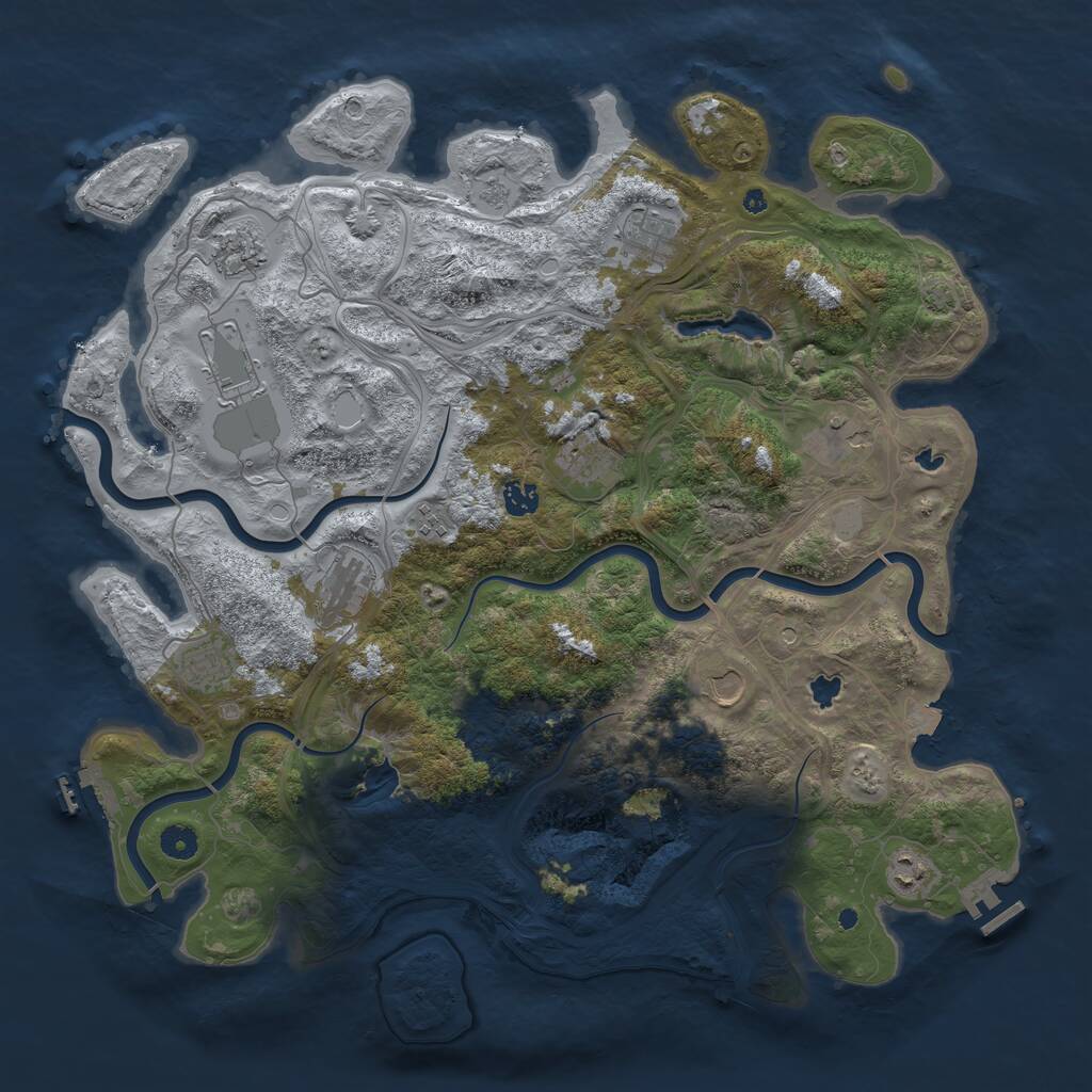 Rust Map: Procedural Map, Size: 4500, Seed: 102714917, 17 Monuments