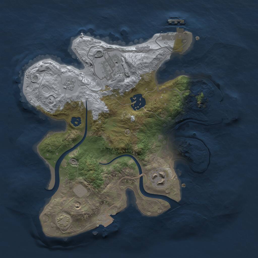 Rust Map: Procedural Map, Size: 2500, Seed: 937395993, 8 Monuments
